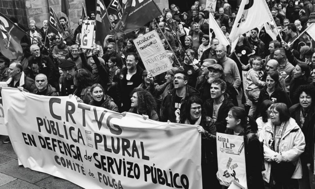 Concentración de protesta en Galicia.